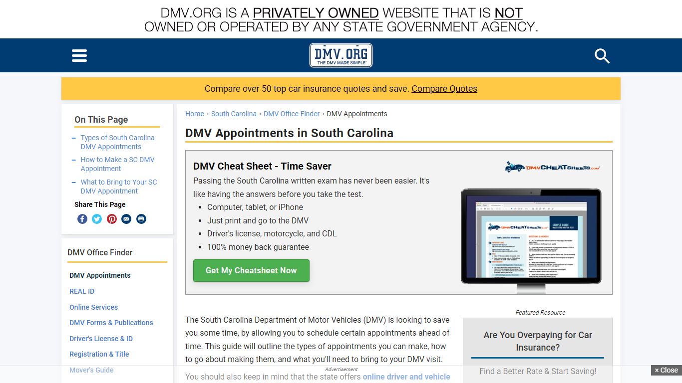 Appointments at the South Carolina DMV | DMV.ORG